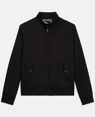 The Kooples HERREN BLACK schwarze gefütterte jacke mit leopardenprint