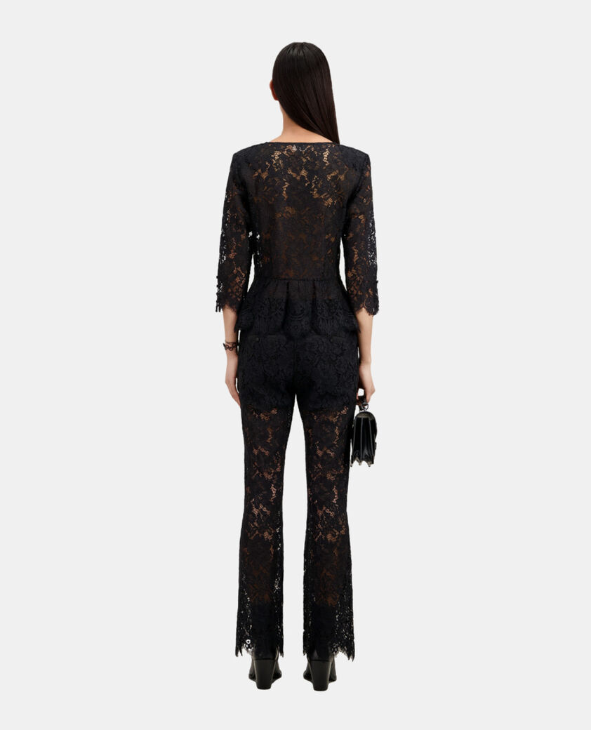 The Kooples FEMME BLACK top en dentelle noir