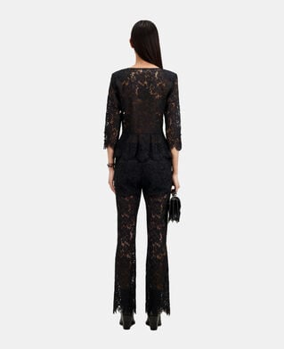 The Kooples FEMME BLACK top en dentelle noir