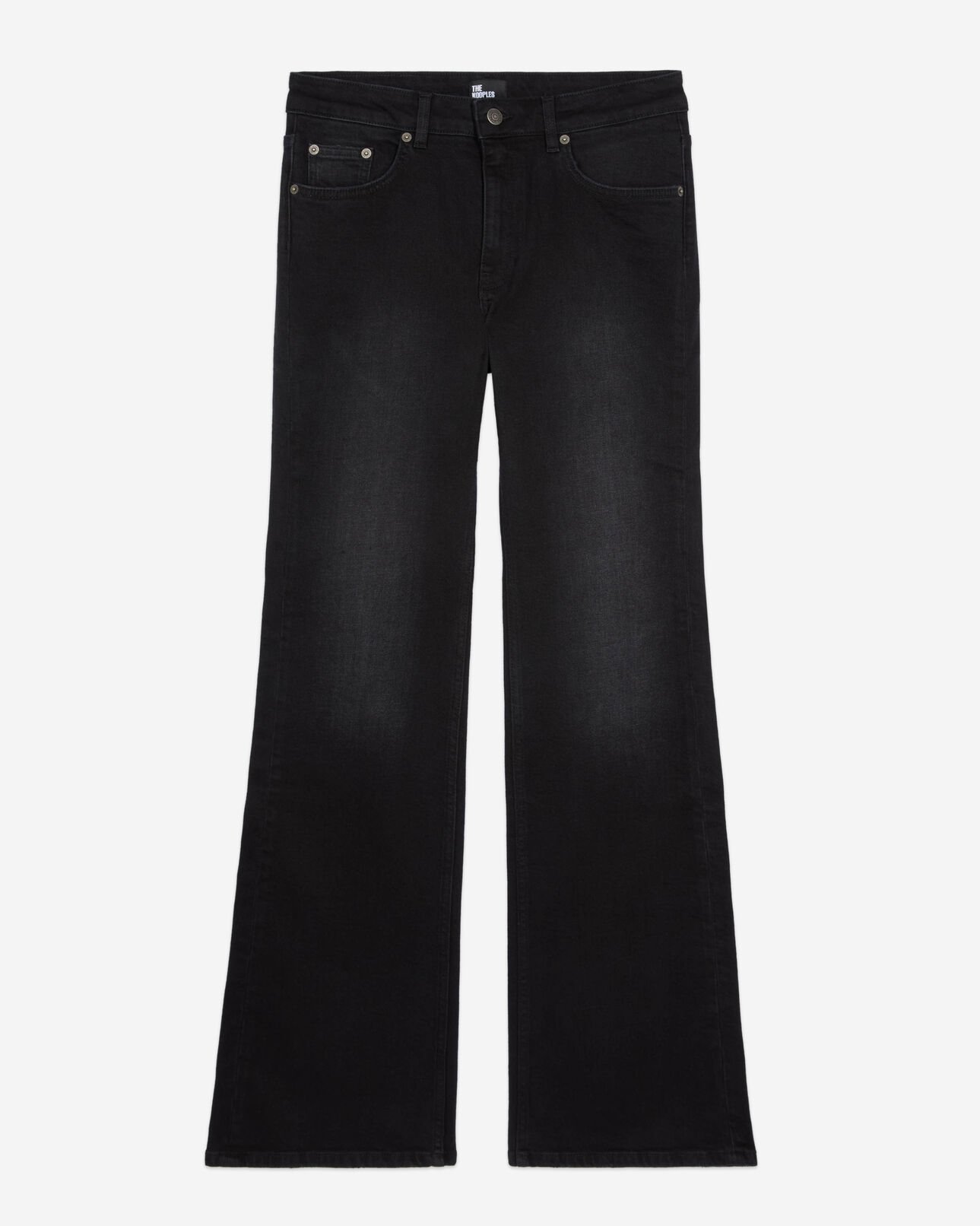 The Kooples DAMEN BLACK WASHED schwarze jeans mit ausgestelltem bein