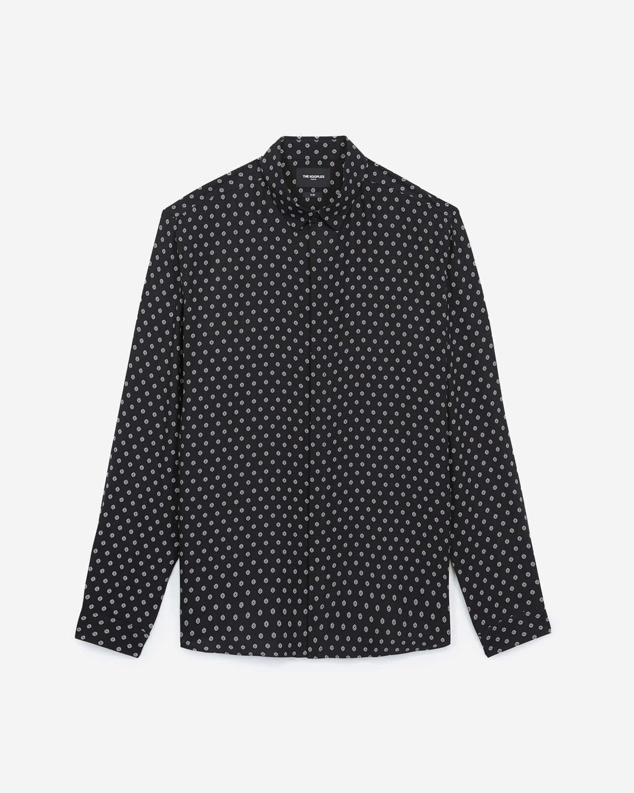 The Kooples MEN BLACK WHITE black printed shirt