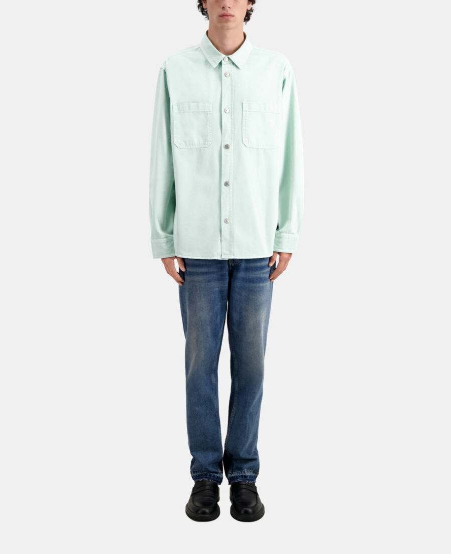 green denim overshirt
