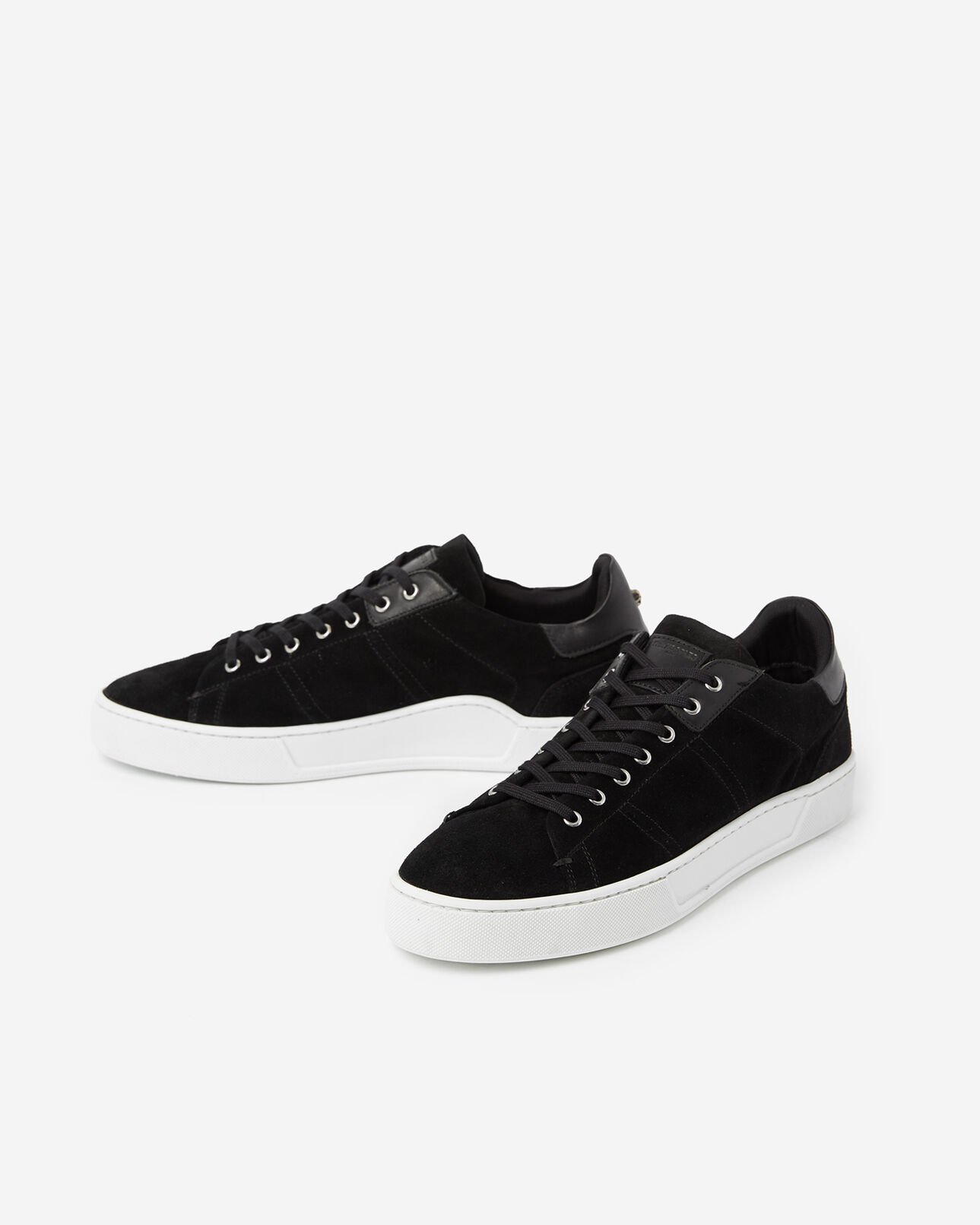 The Kooples HOMME BLACK baskets basses cuir noir