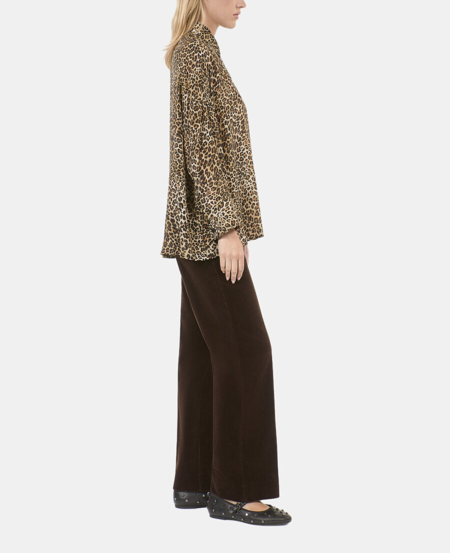 The Kooples FEMME LEOPARD chemise en soie imprimé léopard