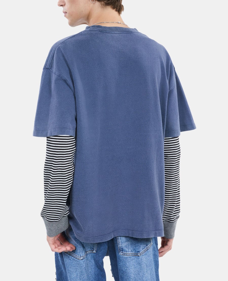 The Kooples HOMME DARK BLUE t-shirt à sérigraphie bleu