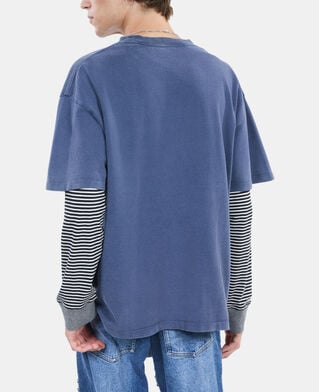 The Kooples HOMME DARK BLUE t-shirt à sérigraphie bleu