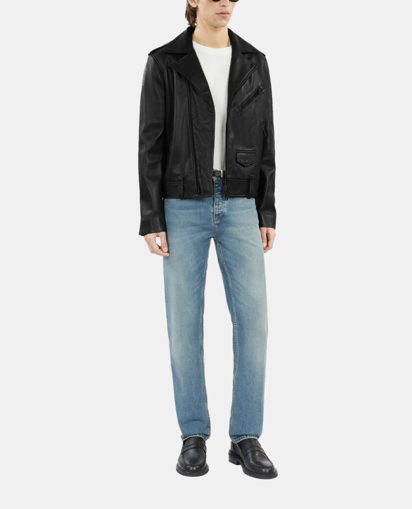 The Kooples HERREN BLACK schwarze biker-jacke aus leder