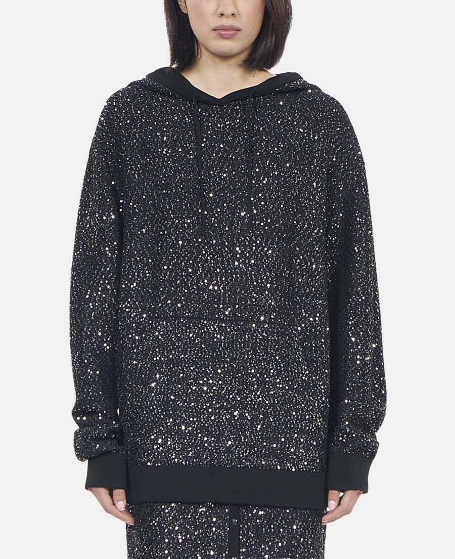 The Kooples WOMEN BLACK black knit sequin sweatshirt
