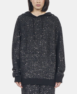 The Kooples WOMEN BLACK black knit sequin sweatshirt