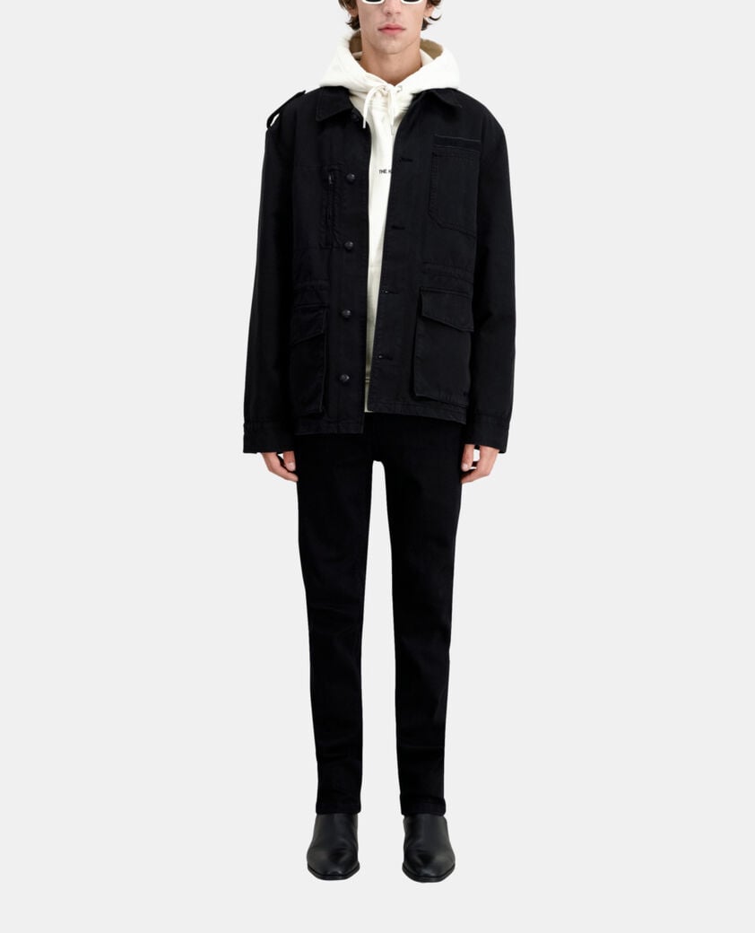 The Kooples HOMME BLACK veste worker noire en denim