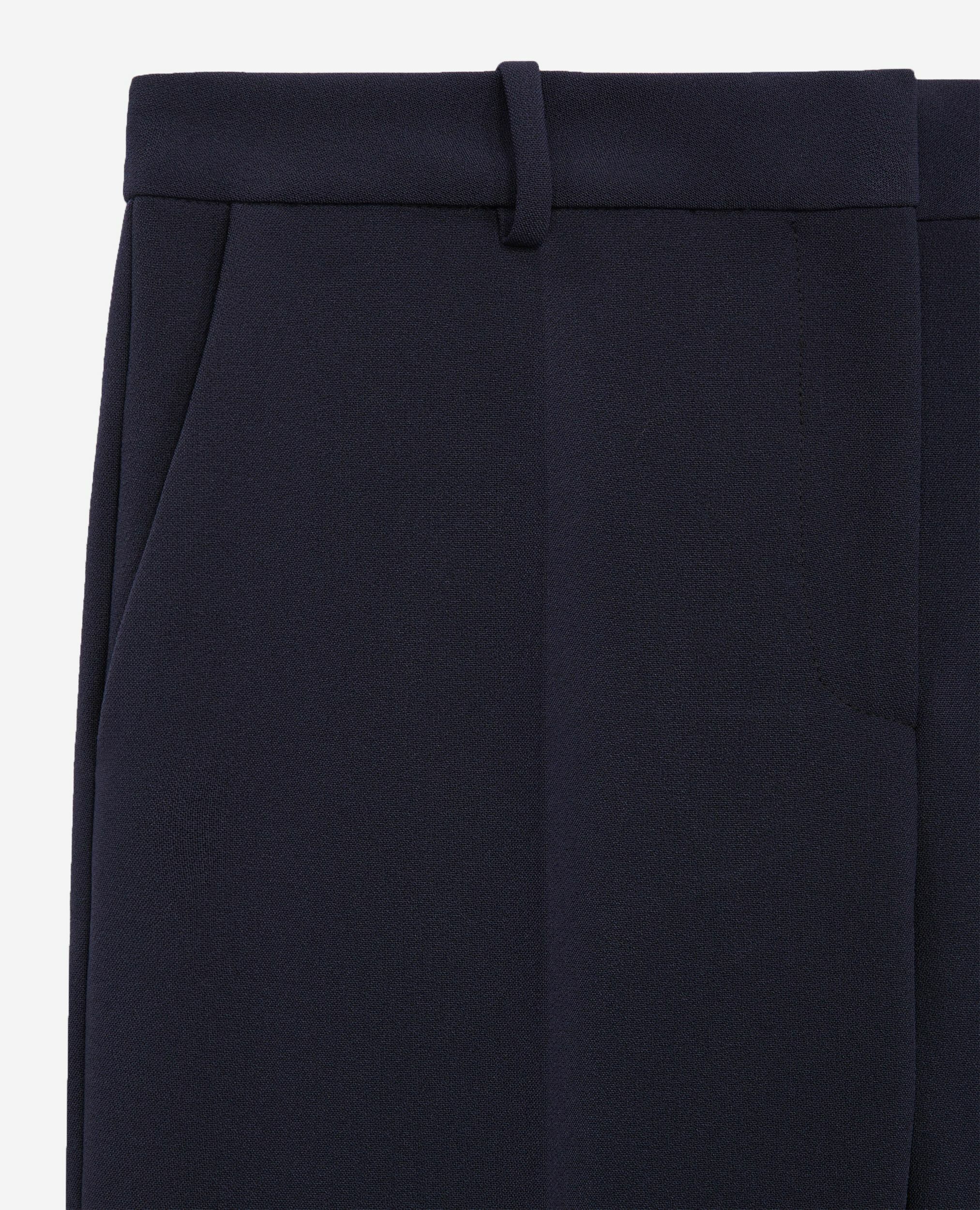 Slim-fit crepe pants navy blue, DARK NAVY, hi-res image number null