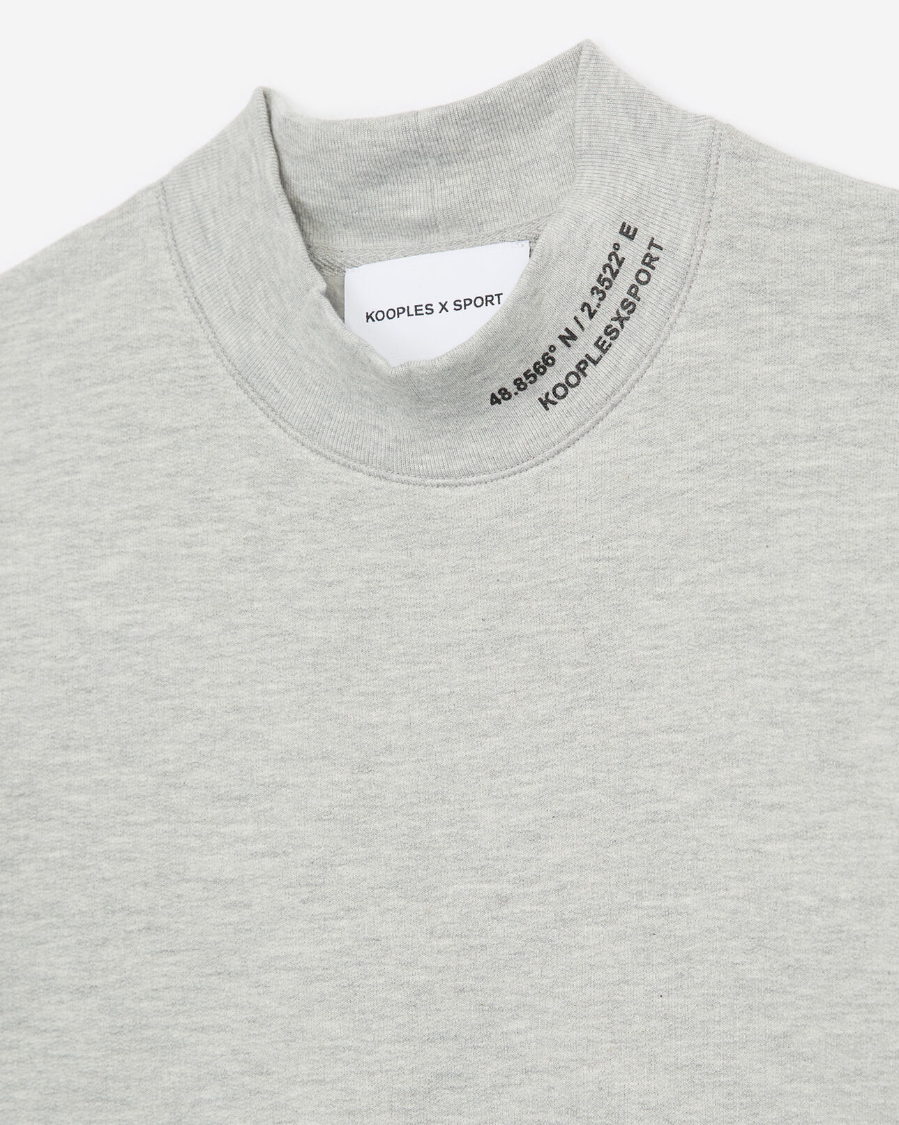 The Kooples WOMEN GREY high-neck grey cotton sweatshirt
