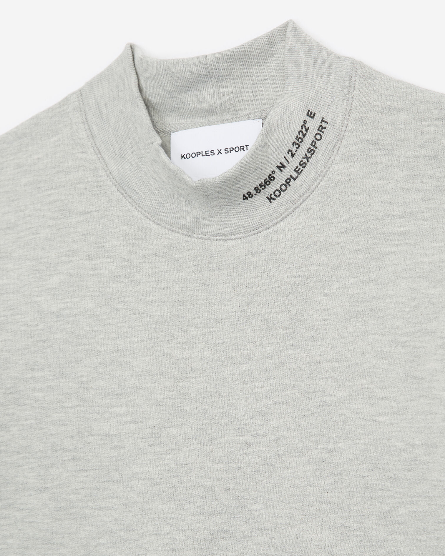 High-neck grey cotton sweatshirt, GREY, hi-res image number null