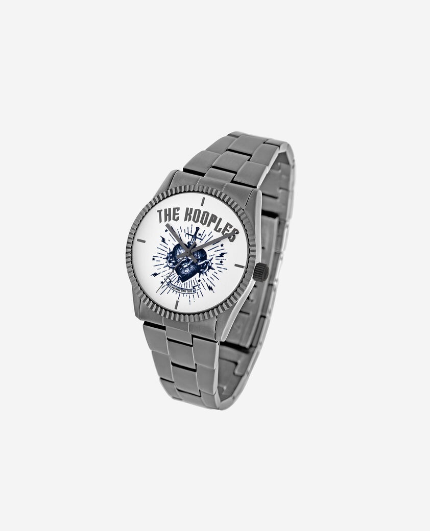 The Kooples MIXTE BLACK GUN METAL montre heart - dagger argent&eacute;e