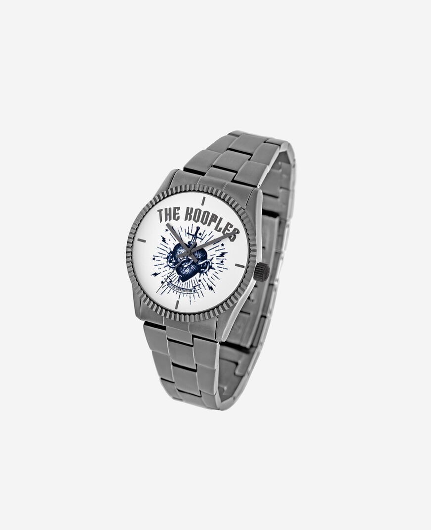 The Kooples MIXTE BLACK GUN METAL montre heart - dagger argentée