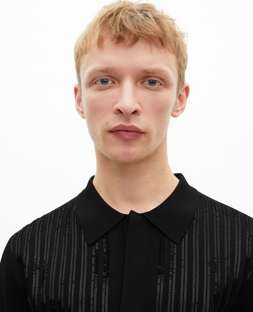 The Kooples HERREN BLACK strickjacke mit pailletten schwarz