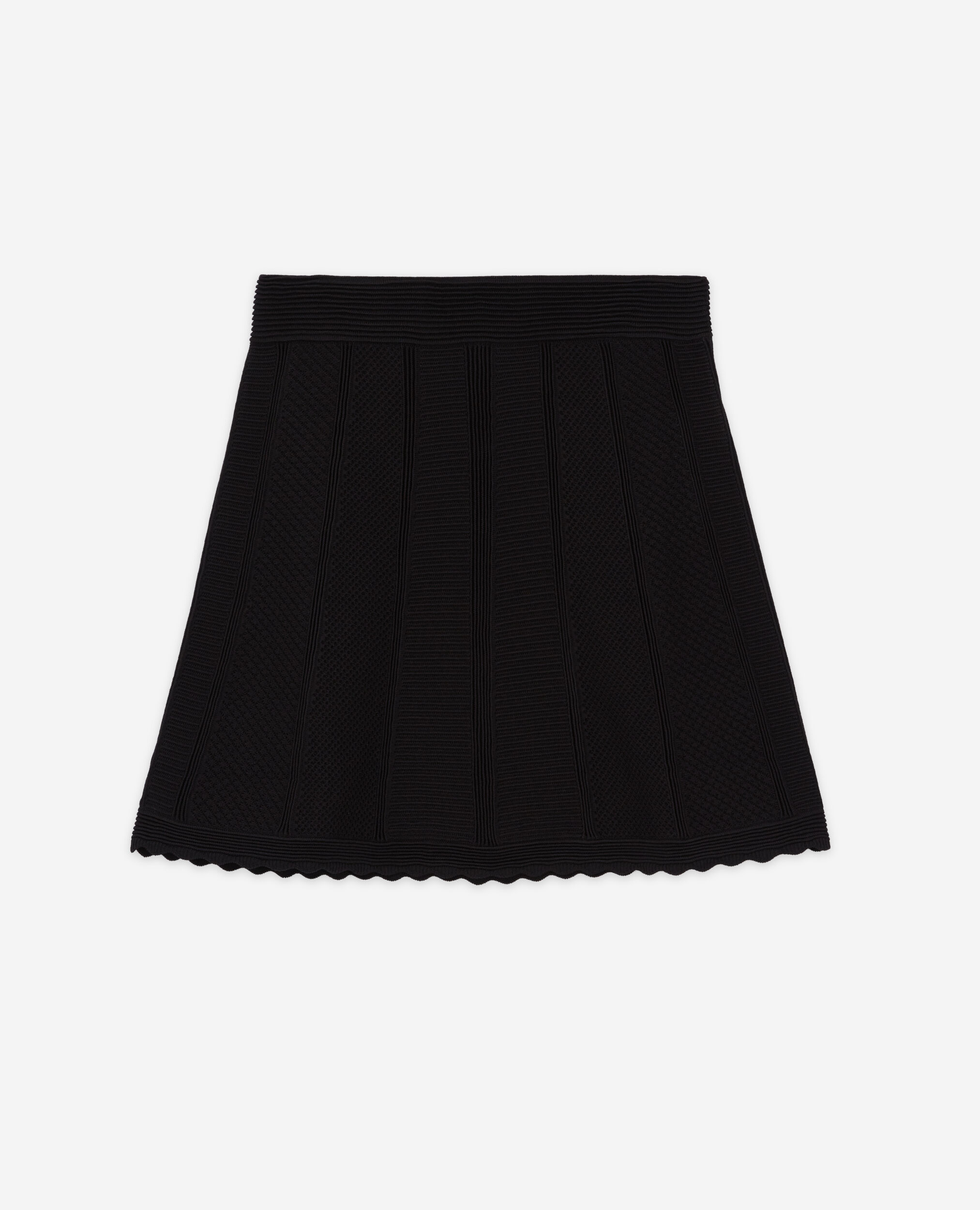 Short black knit skirt, BLACK, hi-res image number null
