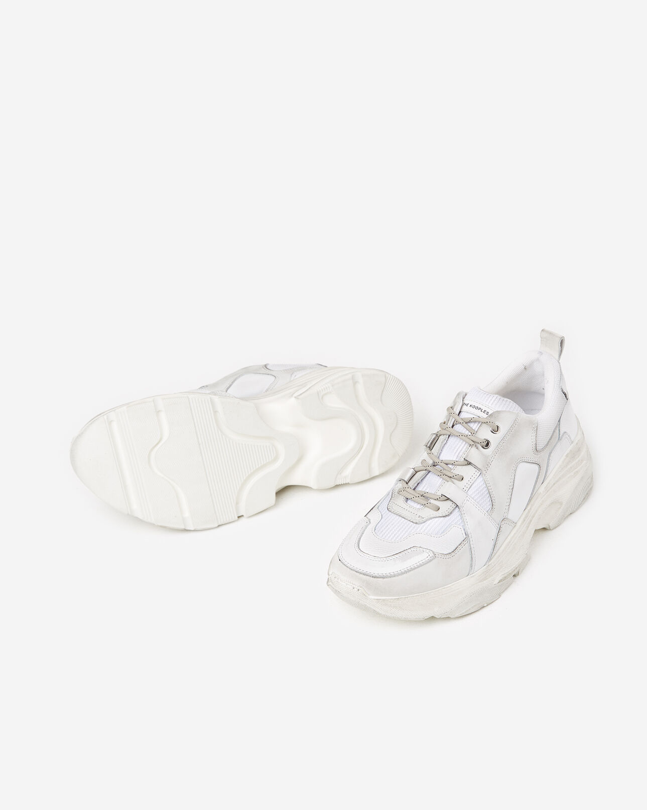 The Kooples FEMME WHITE baskets blanches large semelle