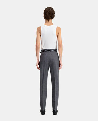 The Kooples MEN BLACK-ECRU black micro-pattern wool suit trousers