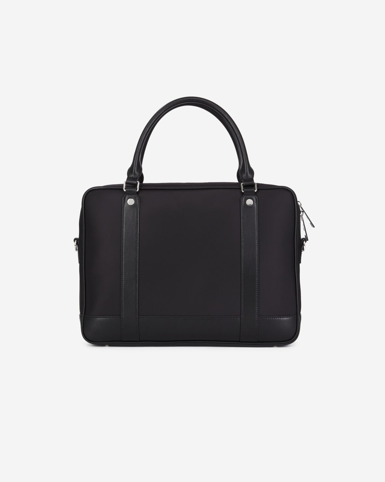The Kooples HOMME BLACK porte-documents en cuir et fibre nylon noir
