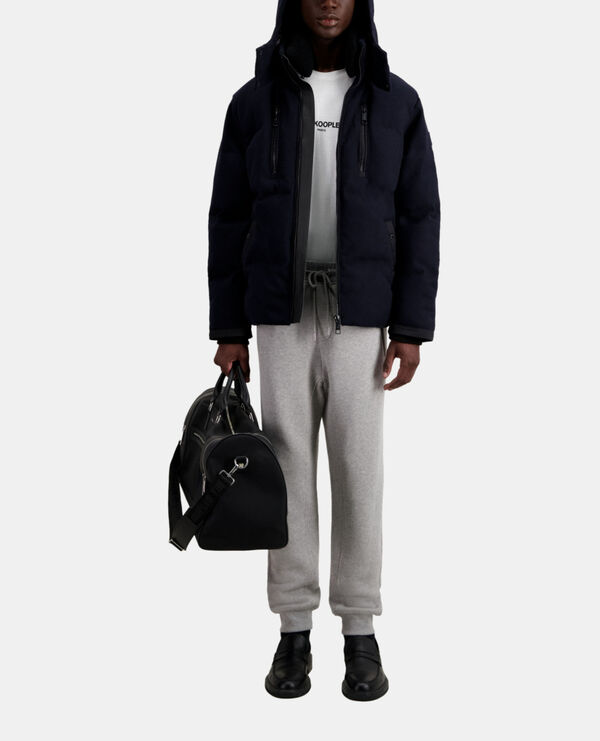 doudoune bleu marine en flanelle