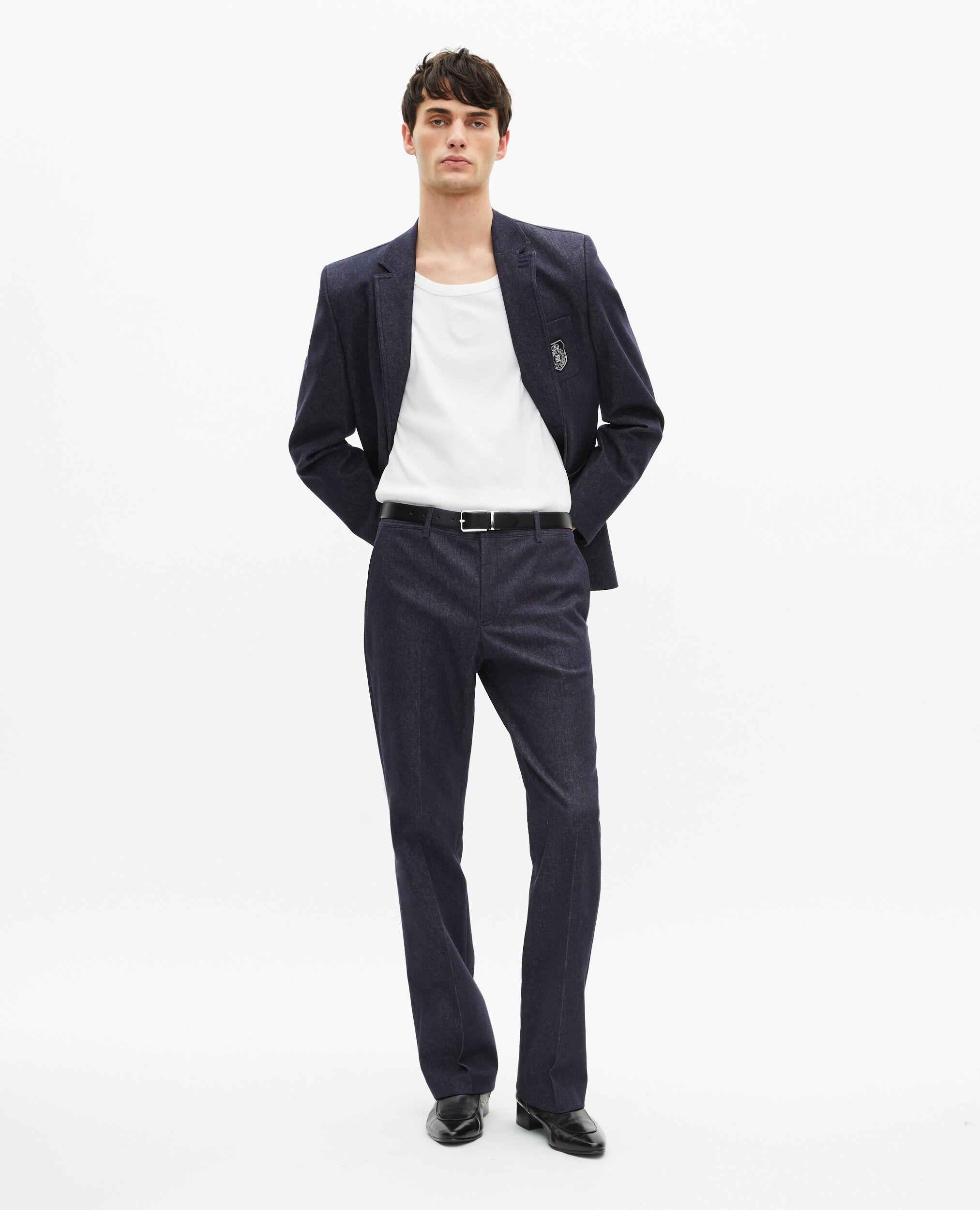 Blue denim-effect suit jacket, NAVY, hi-res image number null