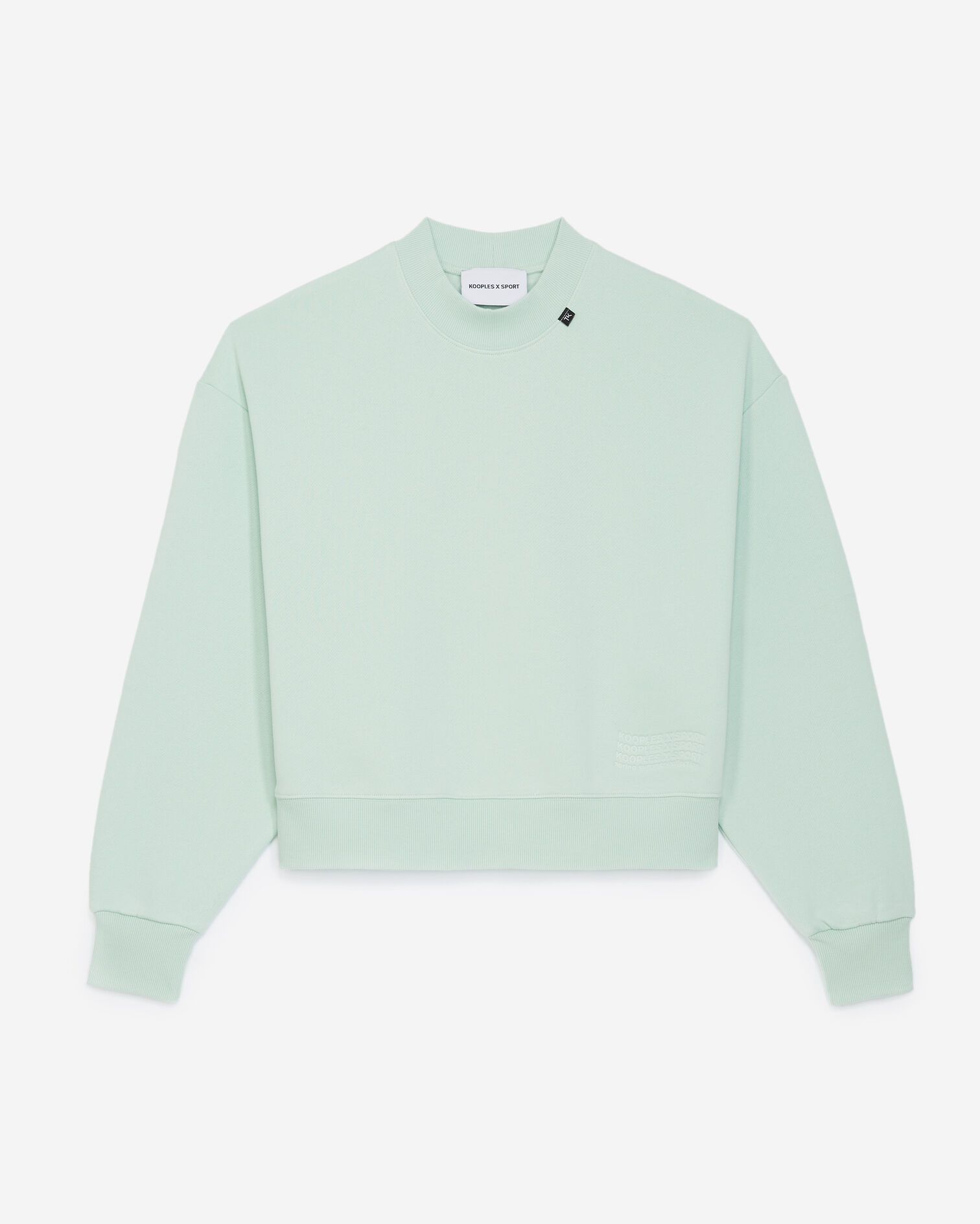 Green sweatshirt with embossed wavy logo, MINT, hi-res image number null