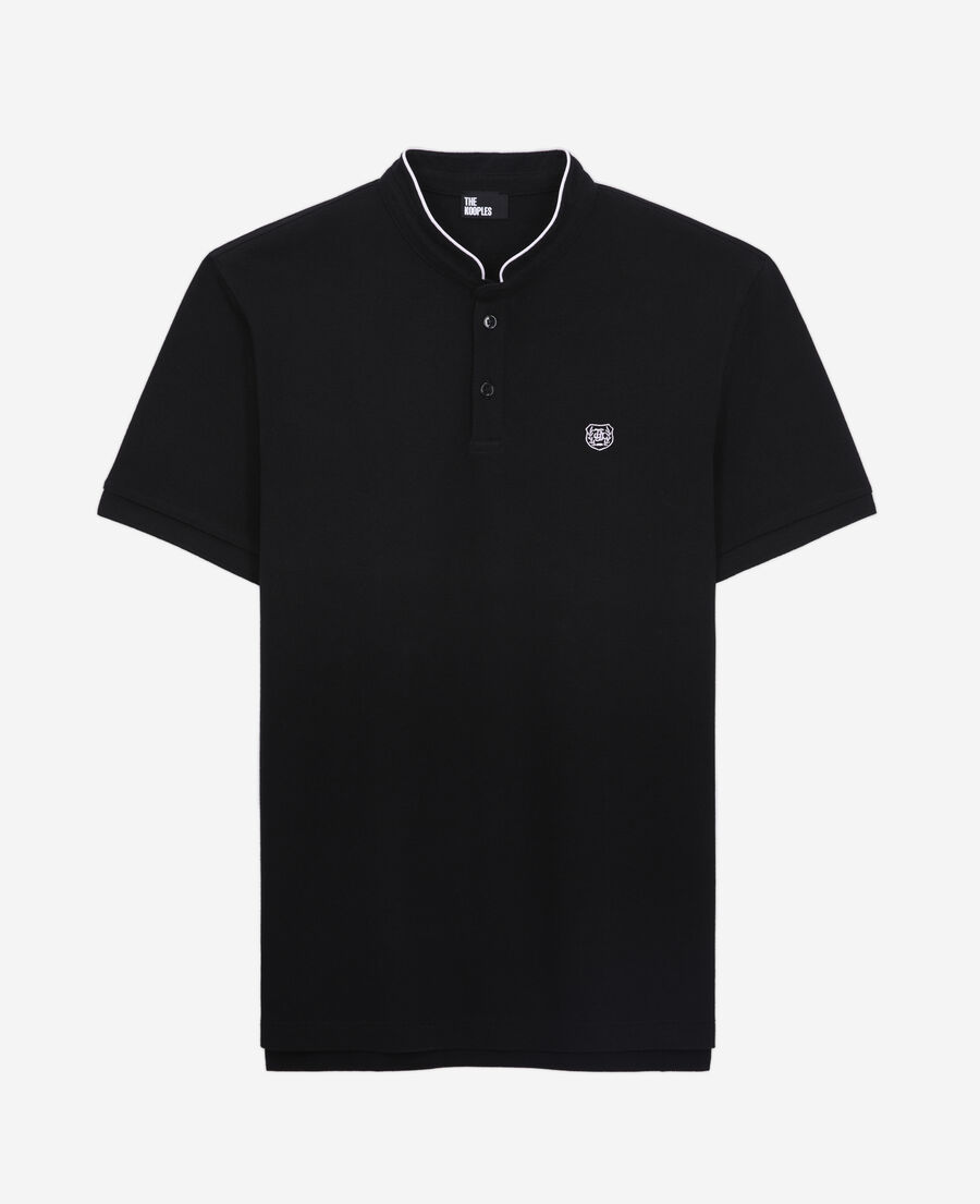 black cotton polo t-shirt
