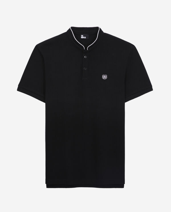 black cotton polo t-shirt