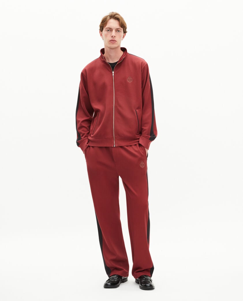 The Kooples MEN BURGUNDY burgundy zip-up sweatshirt