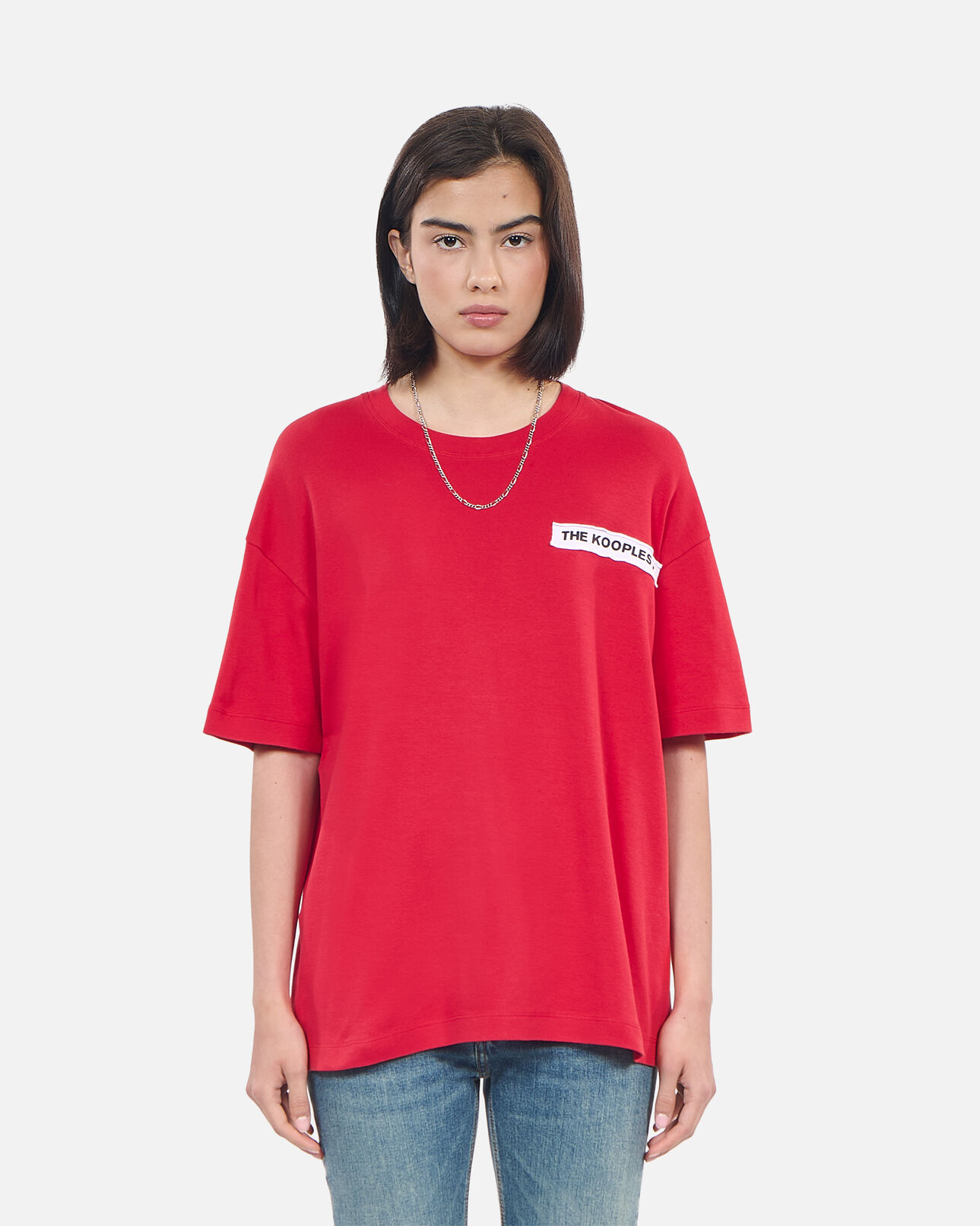 The Kooples FEMME RUBIS t-shirt avec patchs rouge