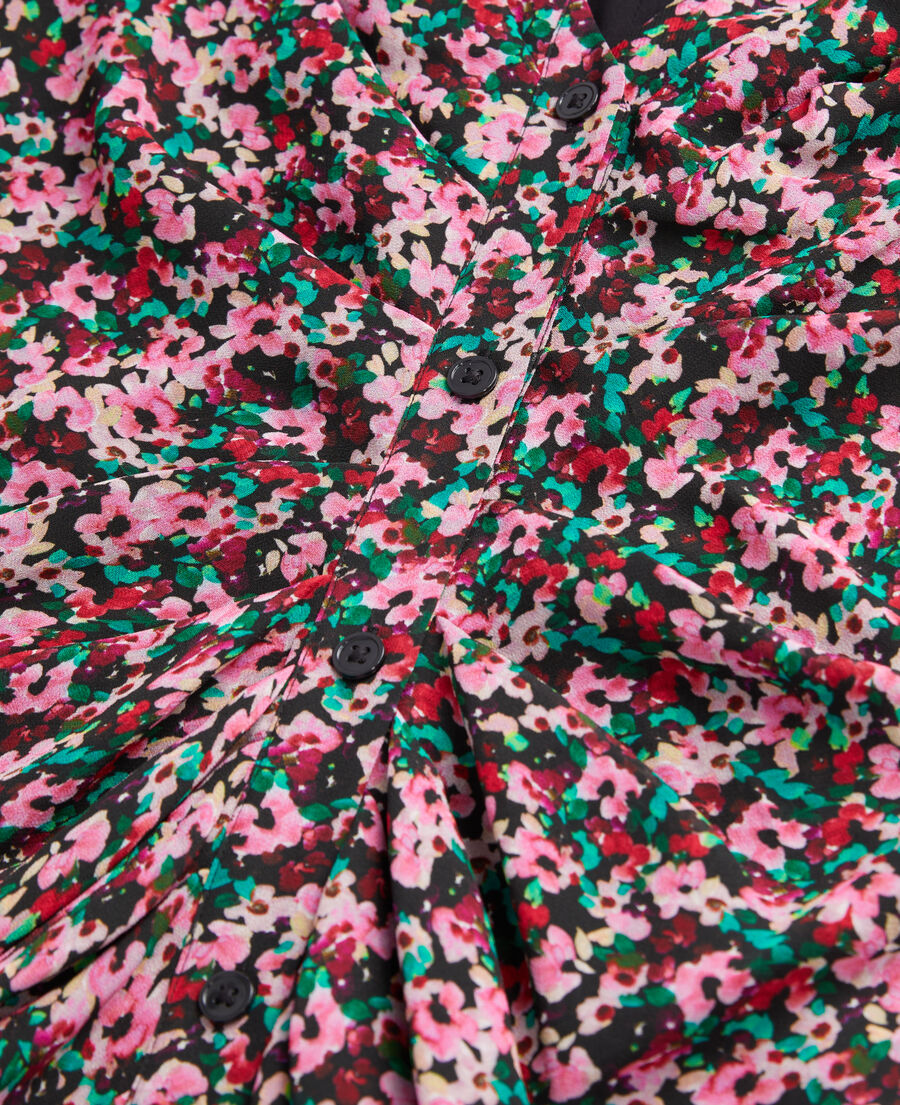 The Kooples F MULTICOLOR short printed dress with shirring
