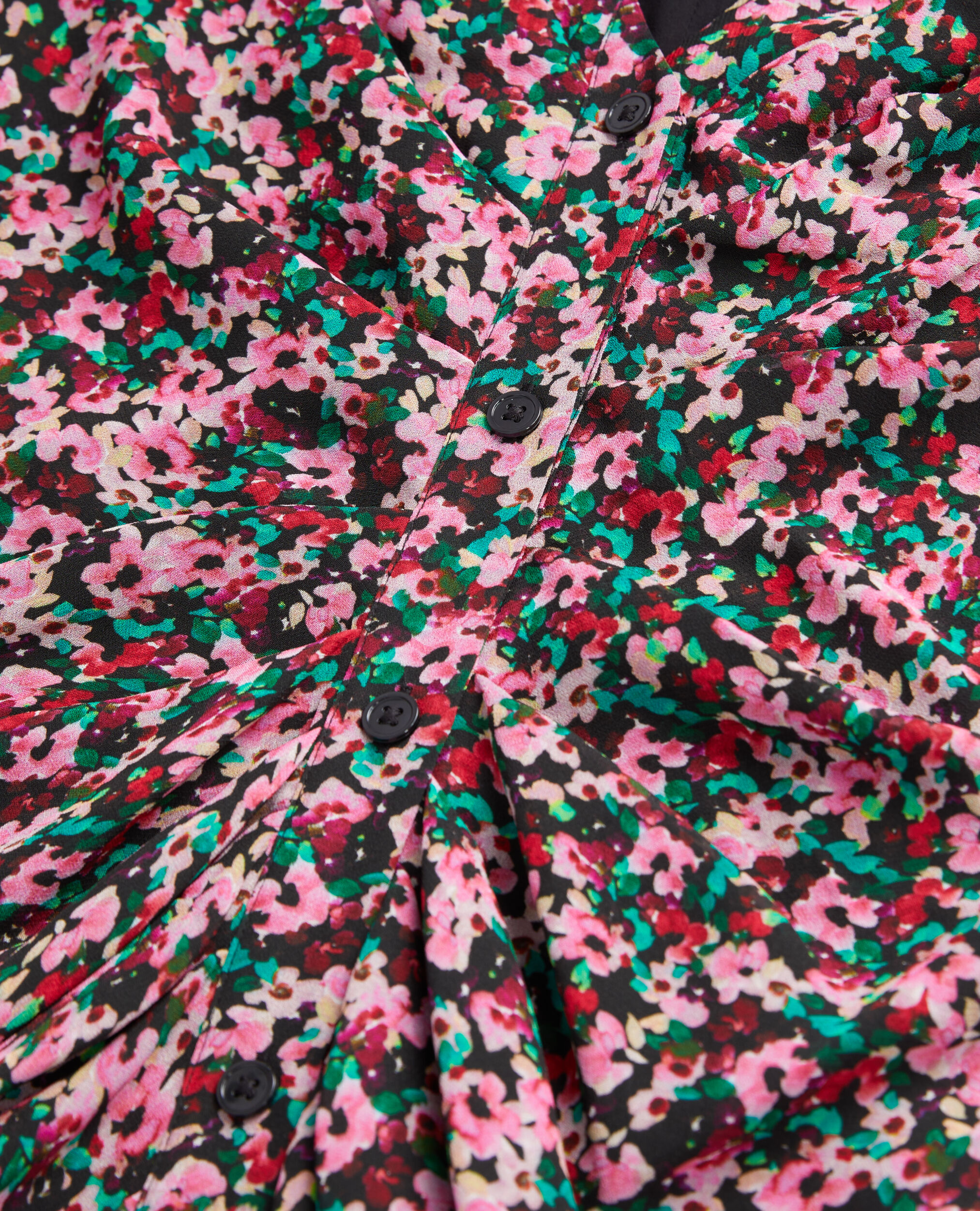 Short printed dress with shirring, MULTICOLOR, hi-res image number null