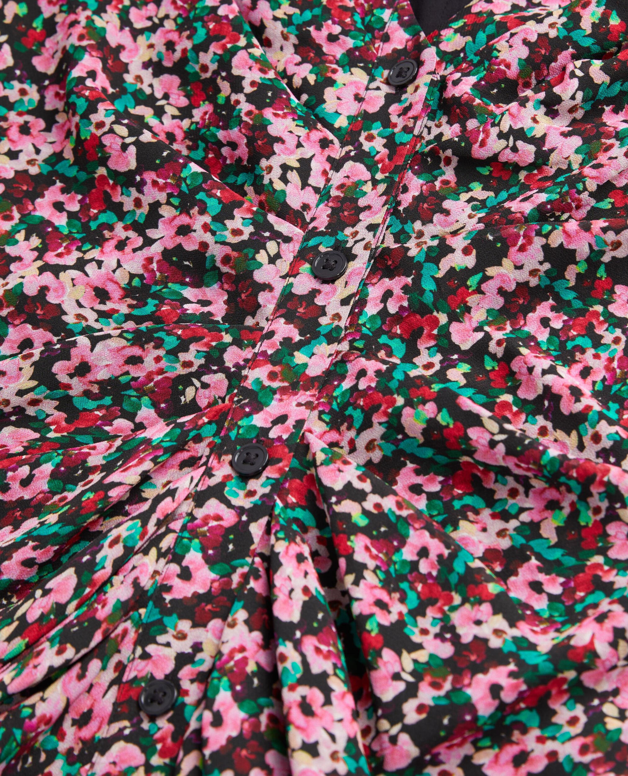 Short printed dress with shirring, MULTICOLOR, hi-res image number null