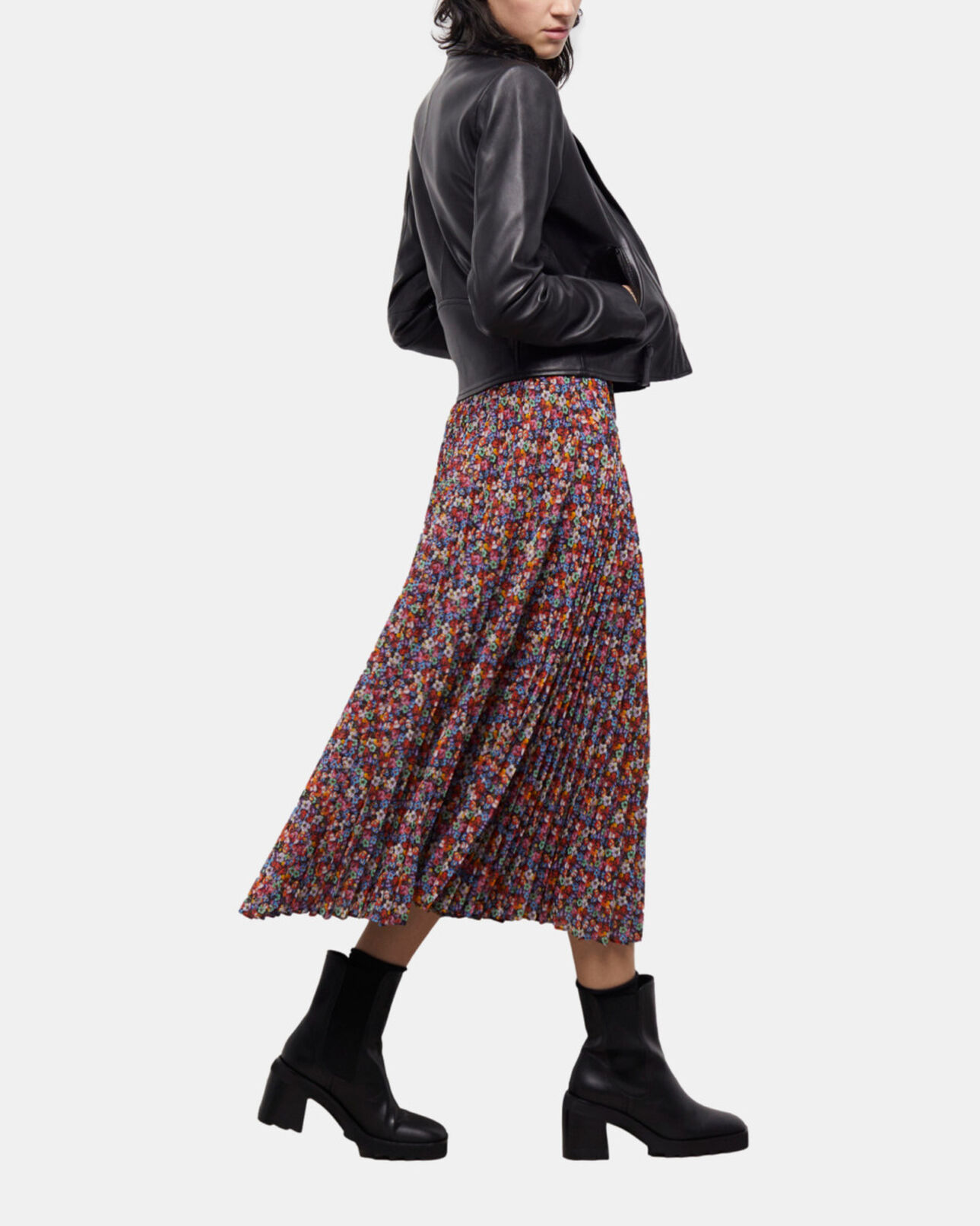 The Kooples WOMEN MULTICOLOR long multicolor pleated dress