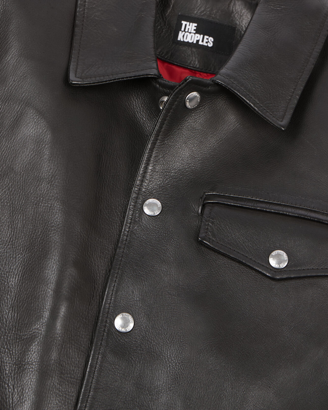 The Kooples MEN BLACK black leather jacket