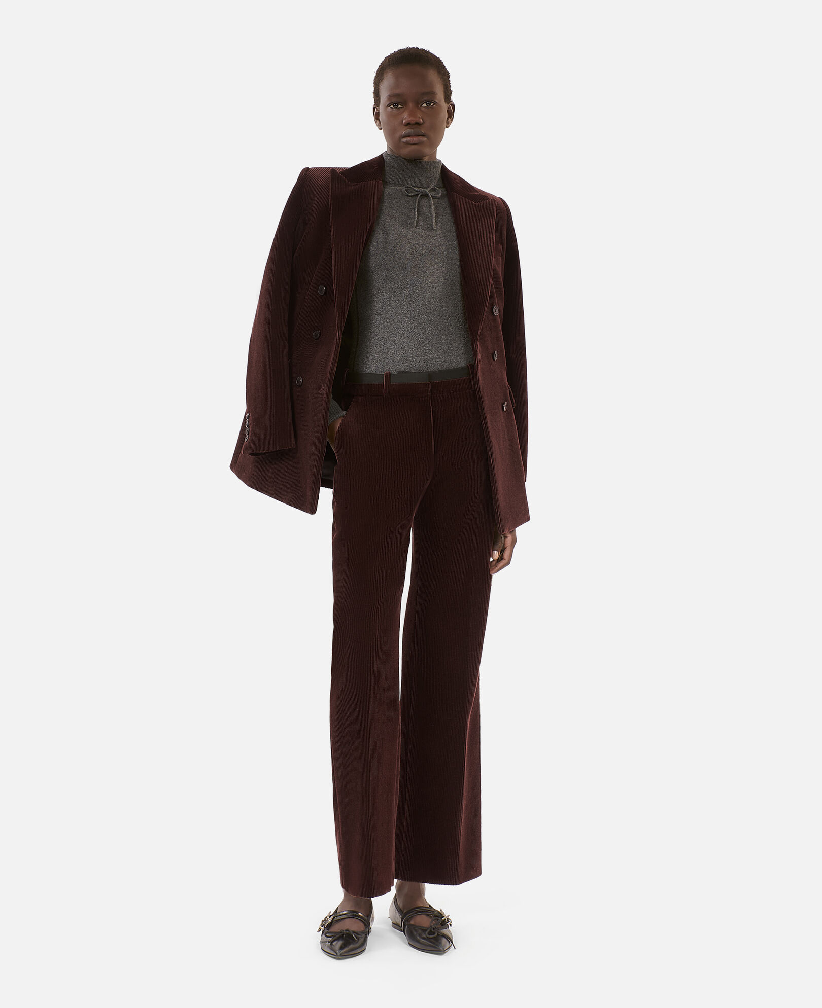 The Kooples DAMEN BROWN braune cordhose mit geradem bein