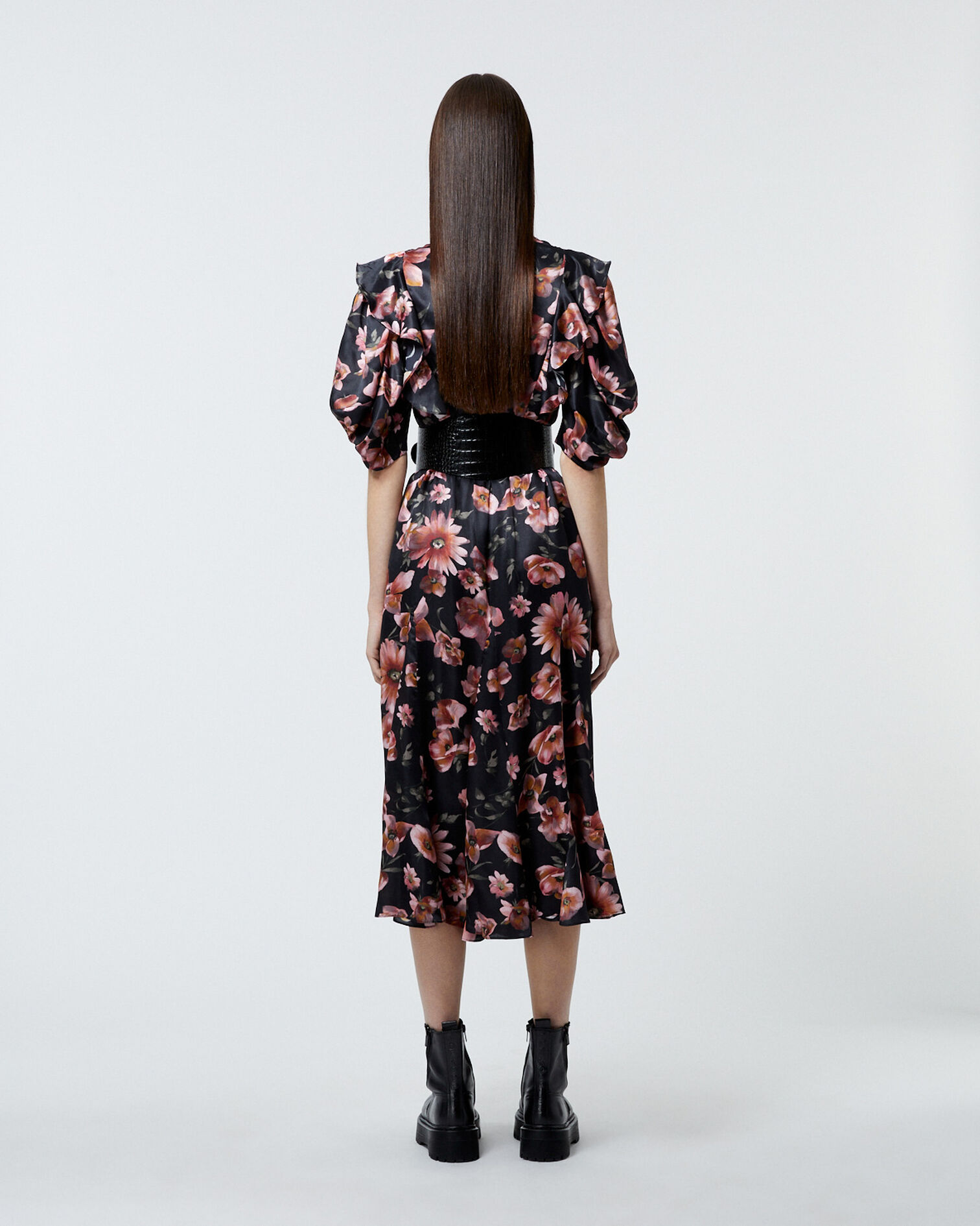 Robe portefeuille imprimée noire, BLACK, hi-res image number null