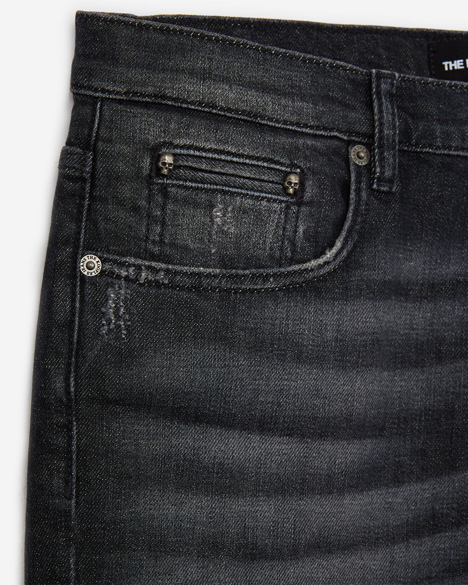 Tapered grey ripped jeans, BLACK DENIM, hi-res image number null