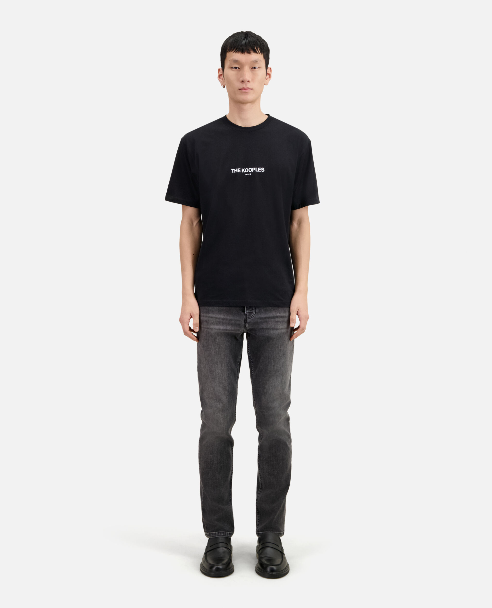 Schwarzes T-Shirt mit Logo für Herren, BLACK, hi-res image number null