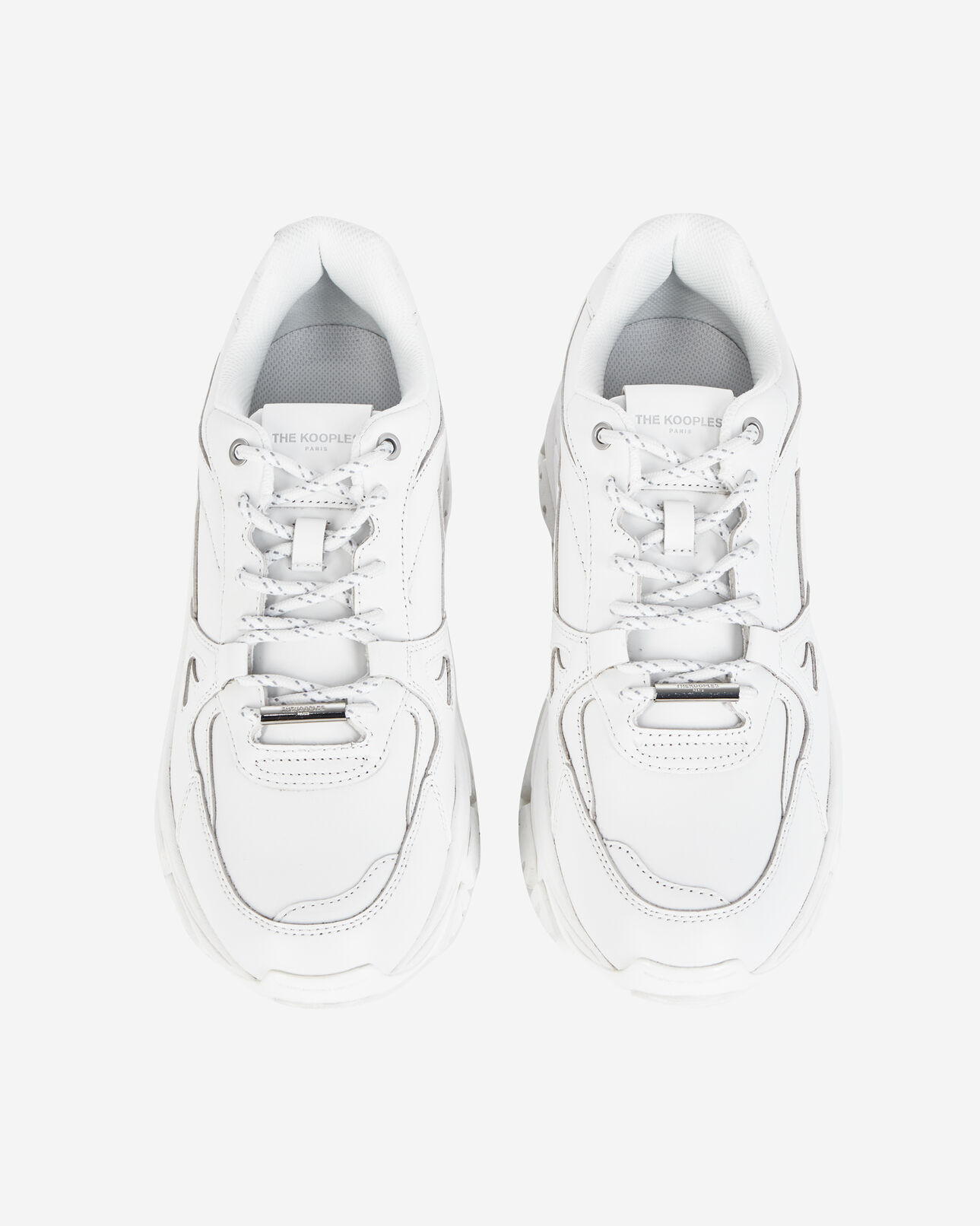 The Kooples FEMME OFF WHITE baskets blanches compensées en cuir