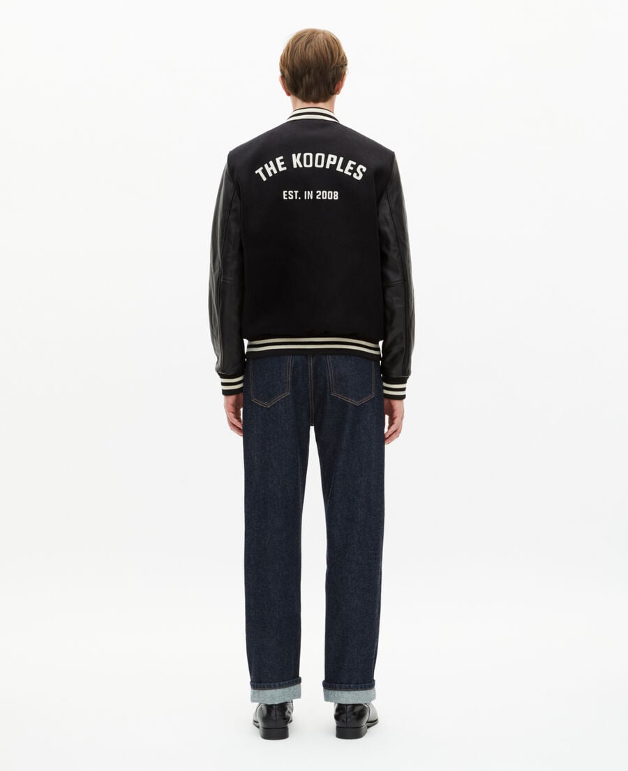 The Kooples MEN BLACK black varsity wool jacket