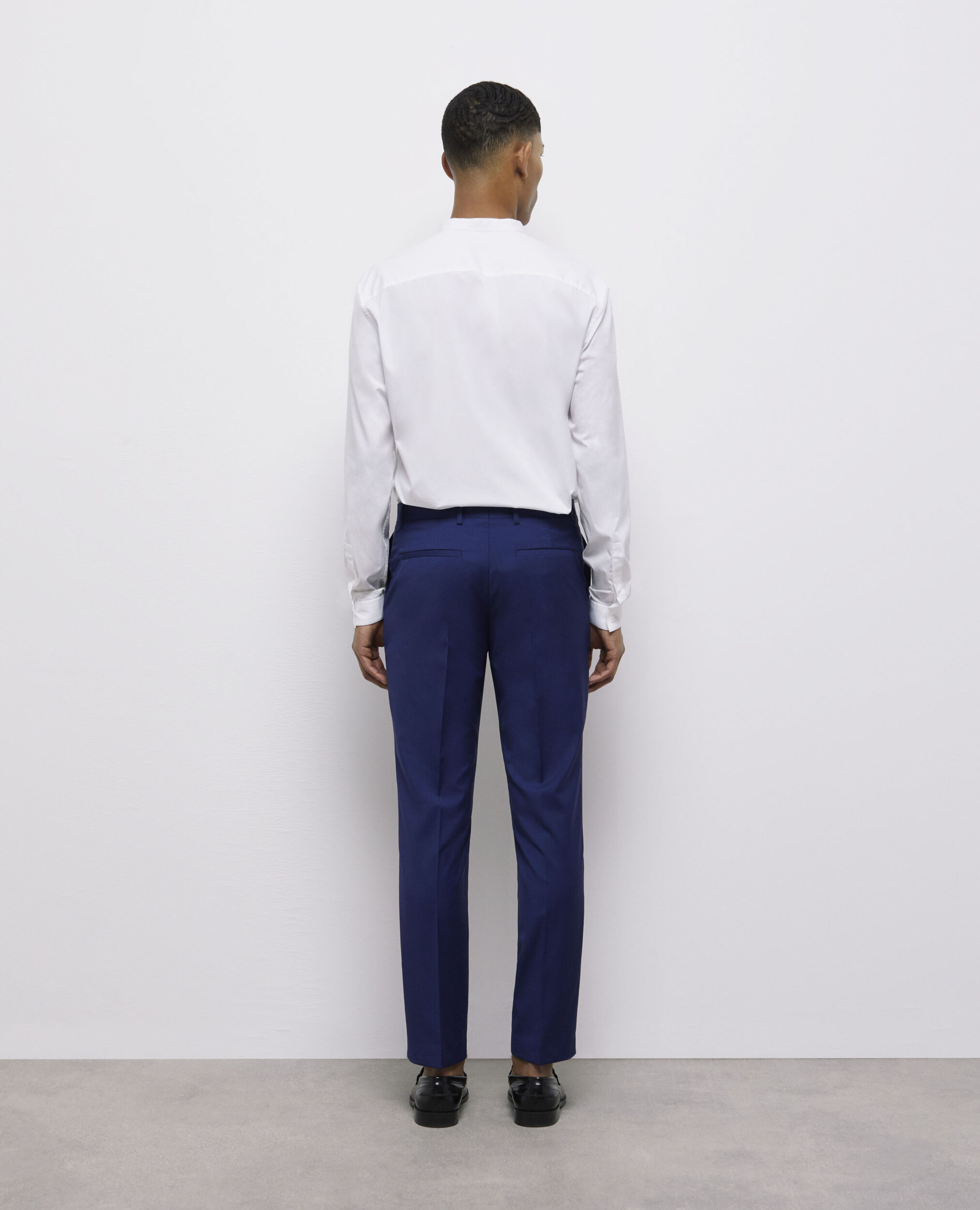 Pantalon de costume micro motif bleu marine, NAVY, hi-res image number null