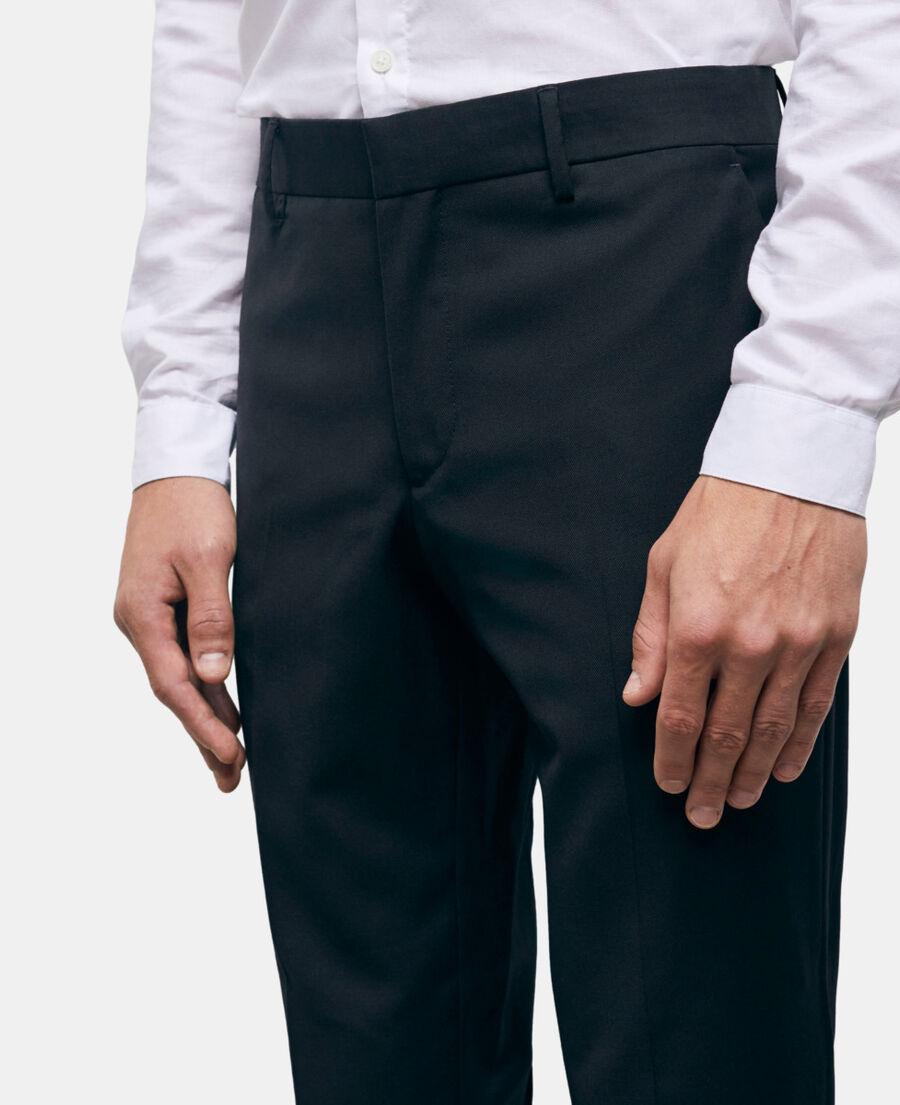 pantalon de costume en laine noir