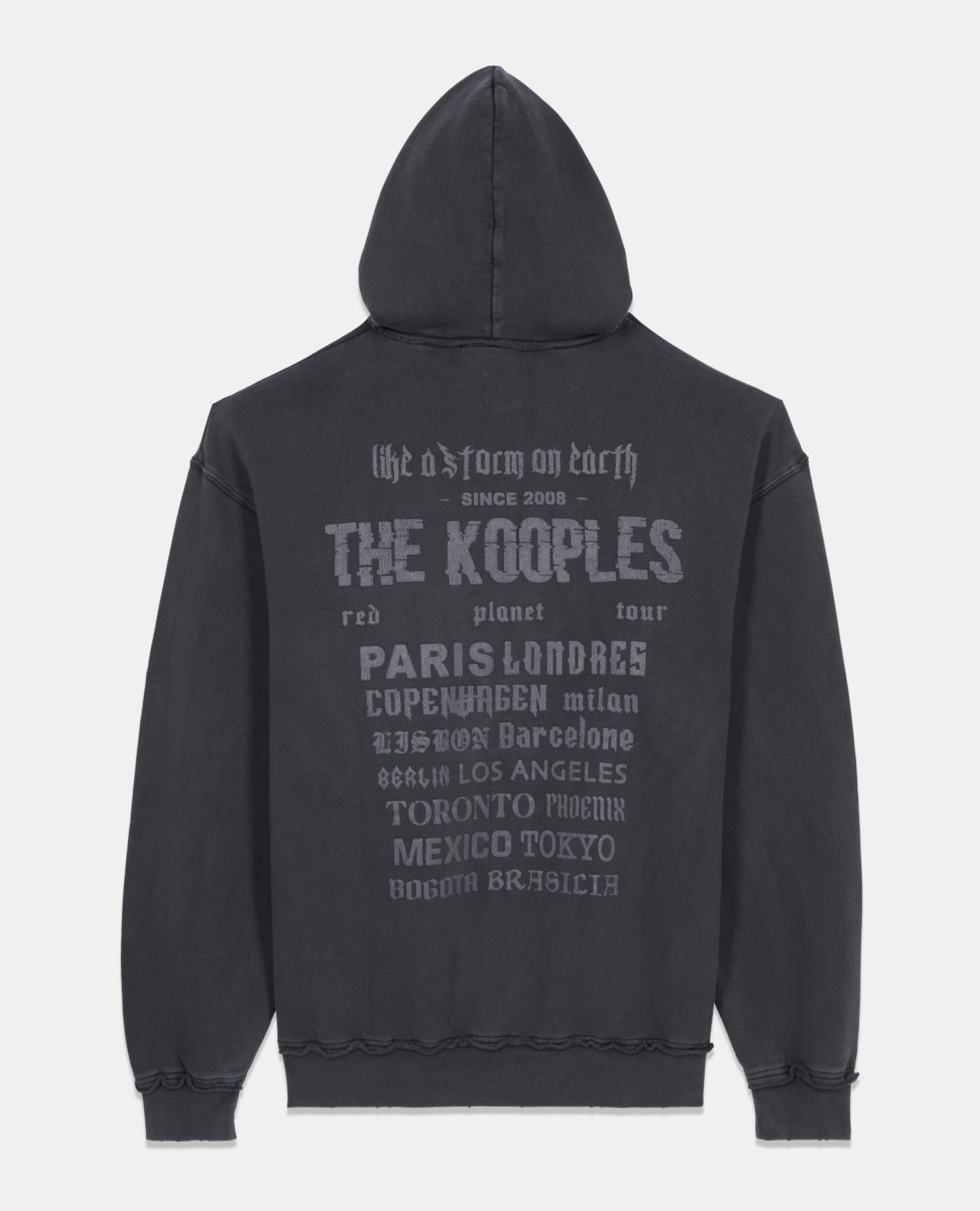 Black hoodie with serigraphy, BLACK WASHED, hi-res image number null