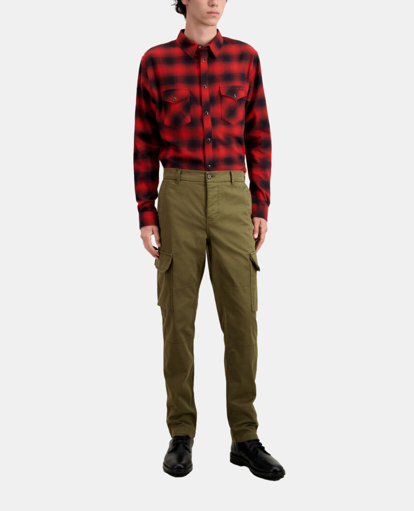 The Kooples HOMME KAKI pantalon cargo kaki