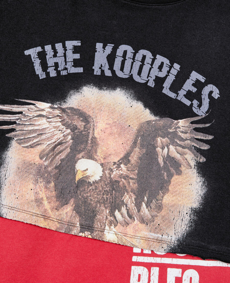 The Kooples HOMME BLACK WASHED t-shirt à sérigraphie noir
