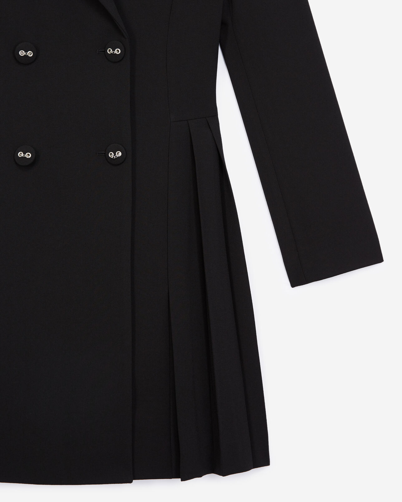 The Kooples FEMME BLACK robe façon veste plissée noire