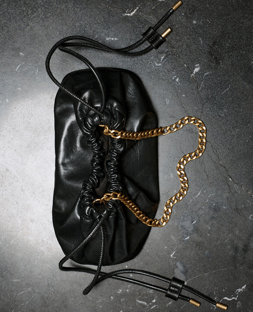 The Kooples FEMME BLACK sac taylor en cuir recyclé noir