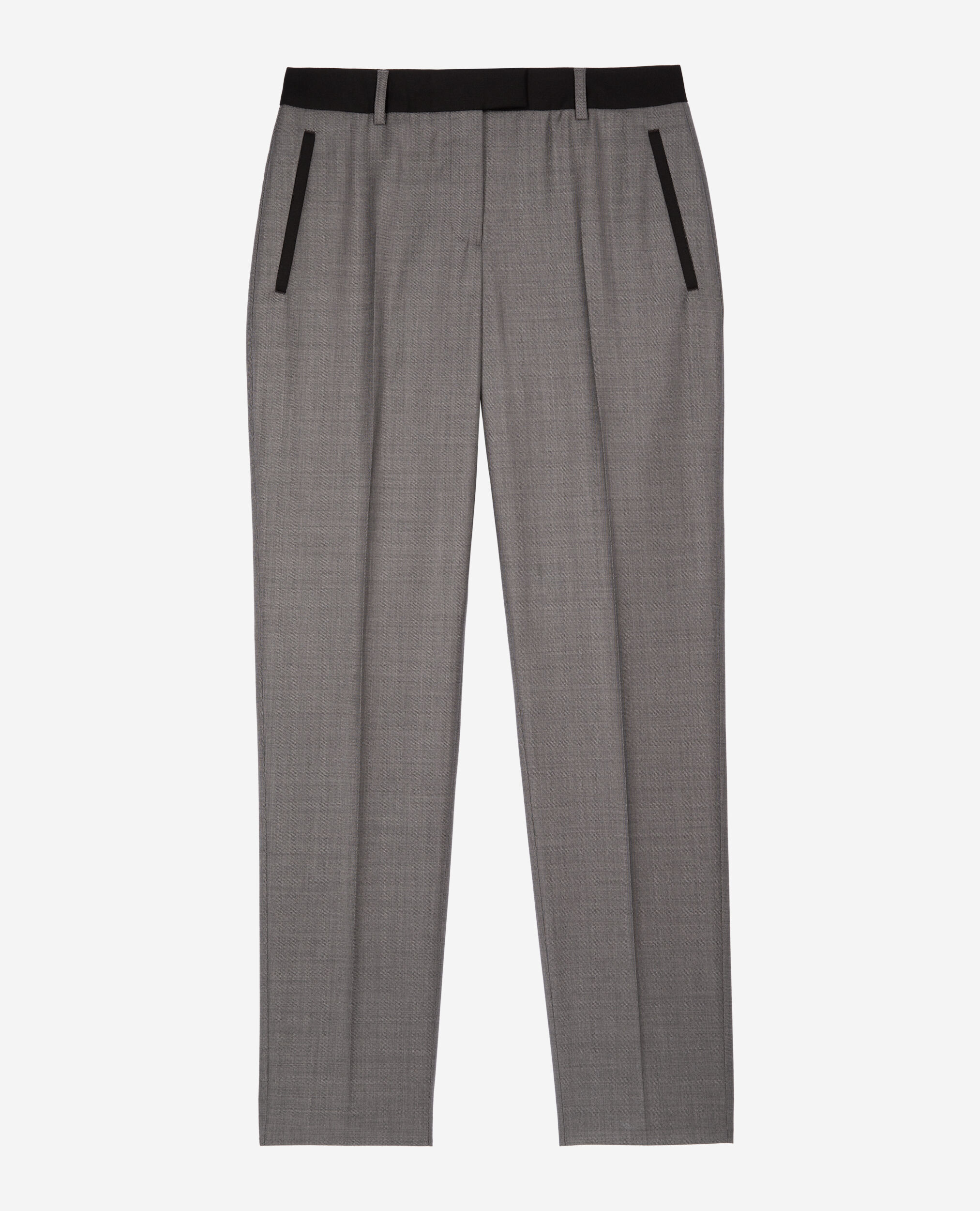 Fitted gray suit pants, DARK GREY, hi-res image number null